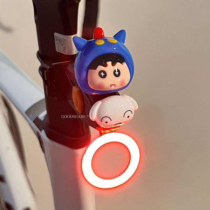Mountain Biking Cartoon - Luz trasera para bicicleta Kawaii Shin-chan,