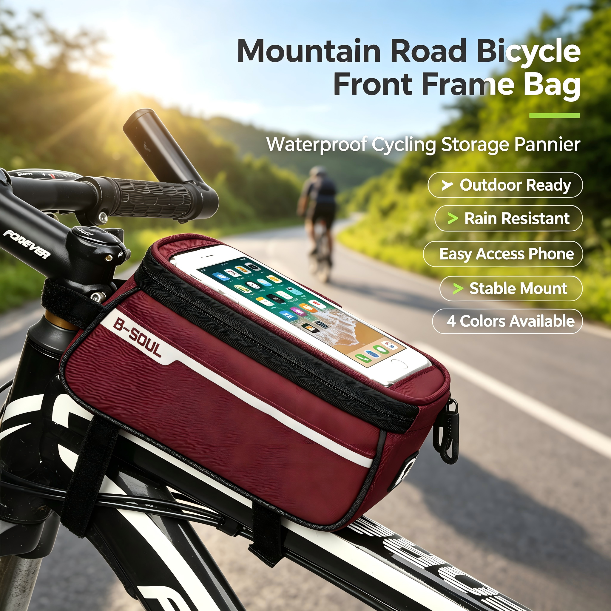 Mountain Biking Hip Pack - Bolsa Impermeable para Manillar de Bicicleta,