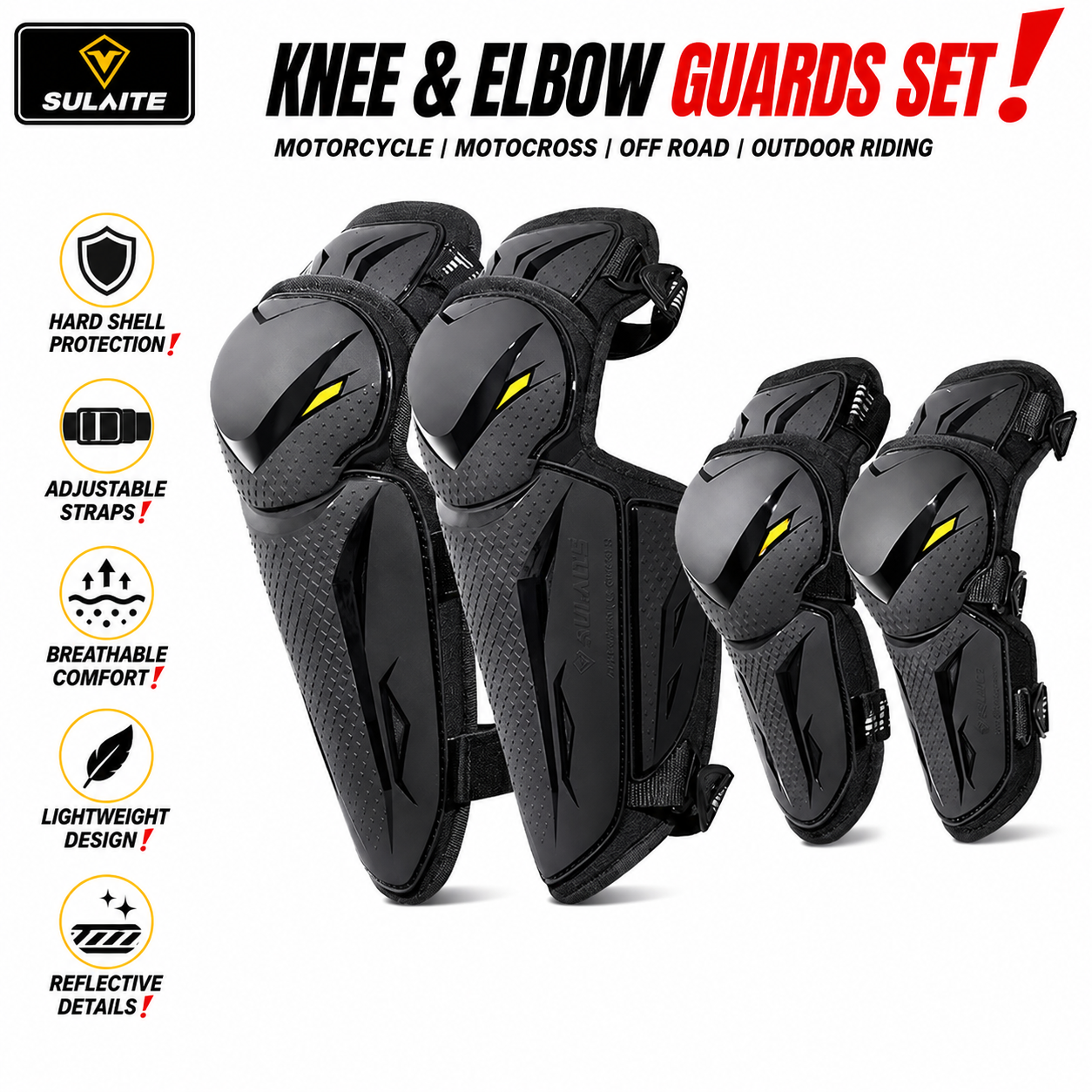 Mountain Biking Elbow Pads - Rodilleras y Coderas SULAITE para Motocross,