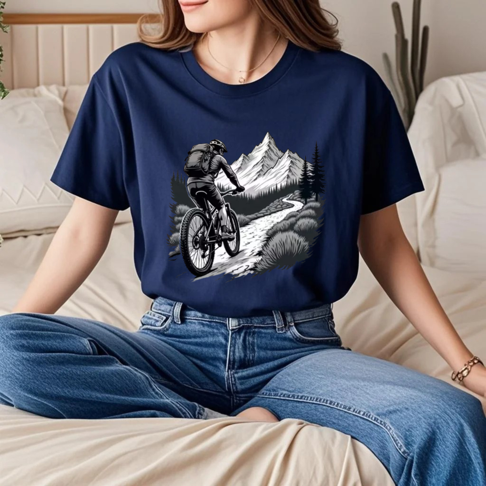 Camiseta negra para bicicleta  - Mountain Biking Cartoon reseña y precio