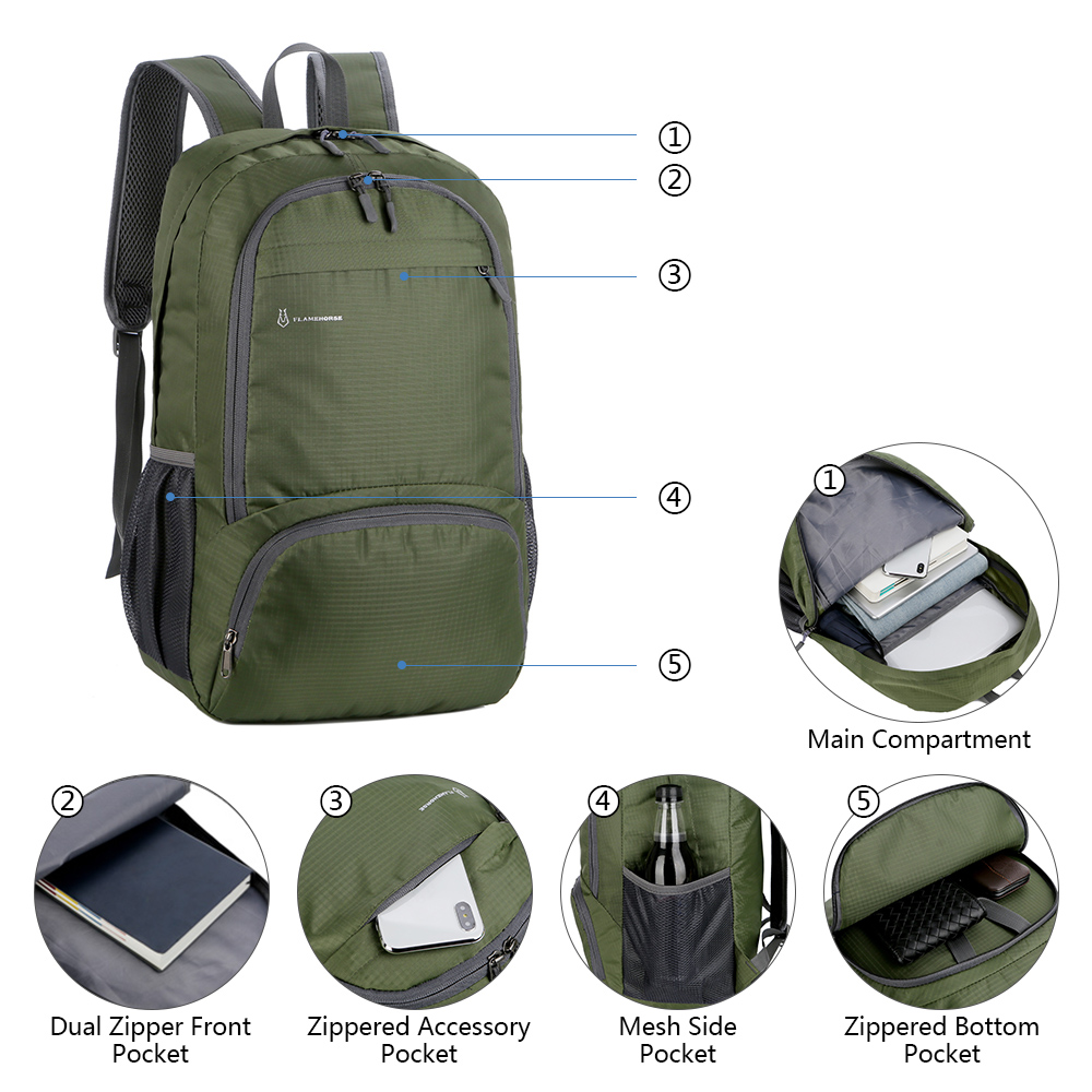 Mochila Plegable ligera para h - Mountain Biking Backpack reseña y precio