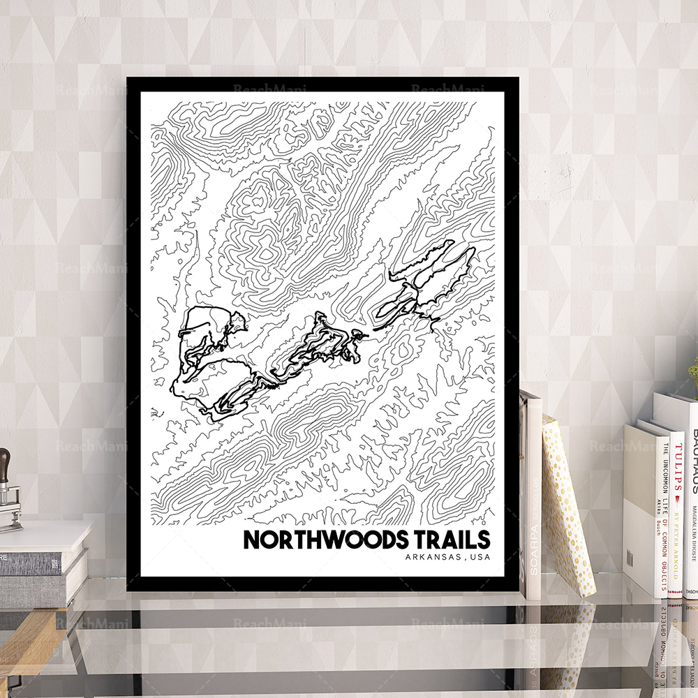 Mapa topográfico Pinnacle Moun - Mountain Biking Arkansas reseña y precio